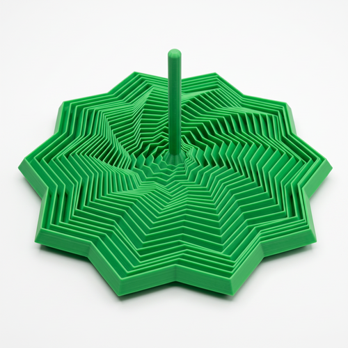 Grüner ASMR Fidget-Stern aus PLA in flacher Form
